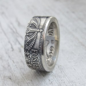 Sweden Coin Ring - 2 Kronor Swedish Silver Coin Ring - Konungariket Sverige - Suecia - Myntringar - Silver Sweden Coin Ring - Coin Jewelry