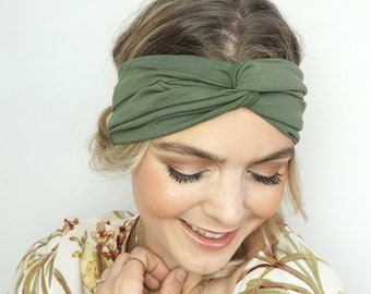 Khaki Haarband Grünes Haarband Dunkelgrünes Haarband Khaki Stirnband Khaki Headband Khaki Headwrap Hairband Boho Headband Stirnband in grün