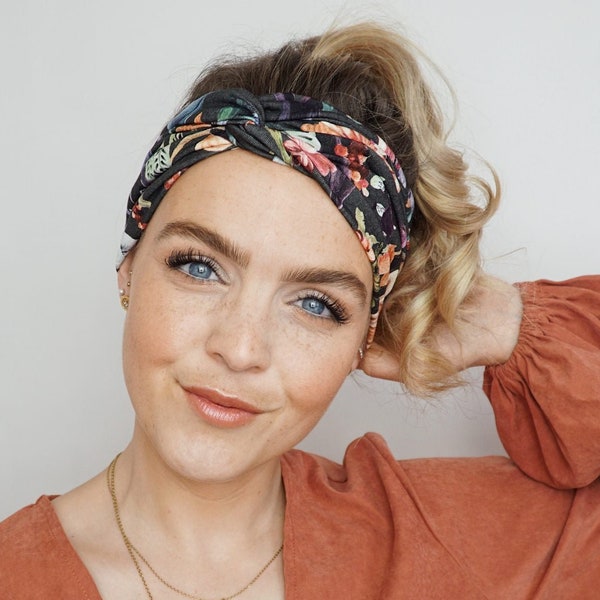 Florales Haarband Stirnband bequemes Headband ohne drücken und rutschen breites Haarband Hairstyle mit Haarband Boho Frisur Trendaccessoire