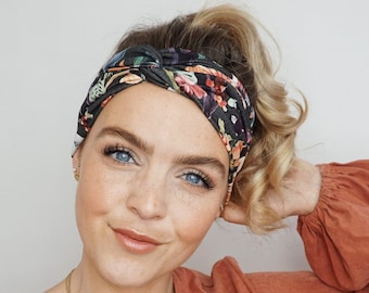 Florales Haarband Stirnband bequemes Headband ohne drücken und rutschen breites Haarband Hairstyle mit Haarband Boho Frisur Trendaccessoire