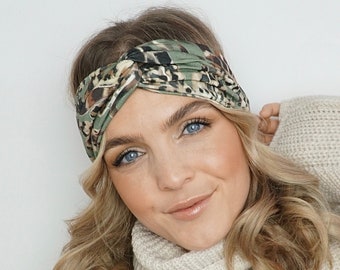 Stirnband, dierenprint, hoofdband voor dames, haarband, hoofdband, haaraccessoire, bandana, boho, knopenhaarband, haaraccessoire