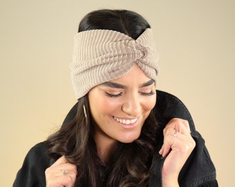 Stirnband aus Cord Samt Strick wärmt Strickhaarband gegen kalte Ohren gestricktes Stirnband für Winter Herbst Fashion Haarband Damen Knitted