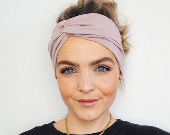 Haarband mit Knoten, Boho Stirnband, Headband für Yoga, Turban in rosé Bandana für Freizeit kein Druck Stirnband für Sie Haare Bohostil