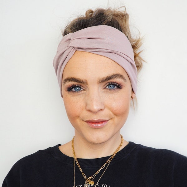 Haarband mit Knoten, Boho Stirnband, Headband für Yoga, Turban in rosé Bandana für Freizeit kein Druck Stirnband für Sie Haare Bohostil