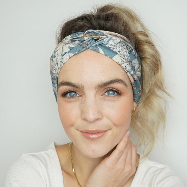 Haarband, Stirnband, Haarband in blau, Headband, Knotenhaarband, Hairband, Bandana, Boho Haarband, Boho, Haaraccessoire, Musterhaarband