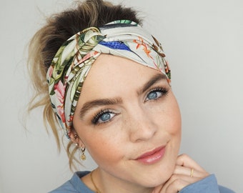 Stirnband Floral mit botanischen Motiven Haarband Stirnband Headband Headwrap Haarband Hairband Floral Headband Boho Headband Sommer