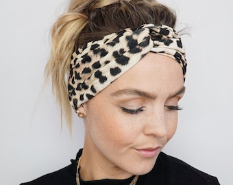 Haarband mit Animal Print Leo Haarband Gemustert Stirnband Headband Turban Yoga Headband Boho Headband