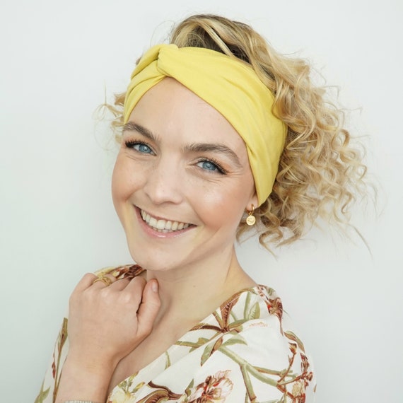 Stirnband Haarband Für Sport in Gelb Frisurentrend Headband - Etsy
