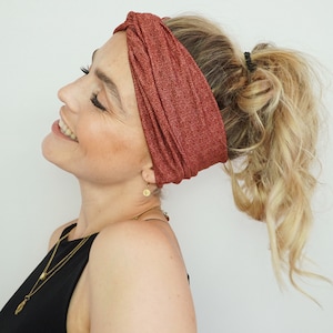 Bandeau pour cheveux bouclés Muster bandeau élastique bandeau pour yoga bandage bandeau bohème bandeau bandeau turban weinrotes Bandana bequeme Bandeaux pour bébé image 5