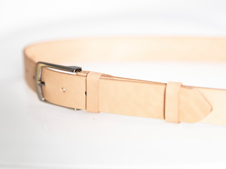 Raw Natural Leather Belt Men 1.4 in 3,5 cm Wedding Belt Choice of Belt Buckles For Men Handmade Personalized Gift Belt