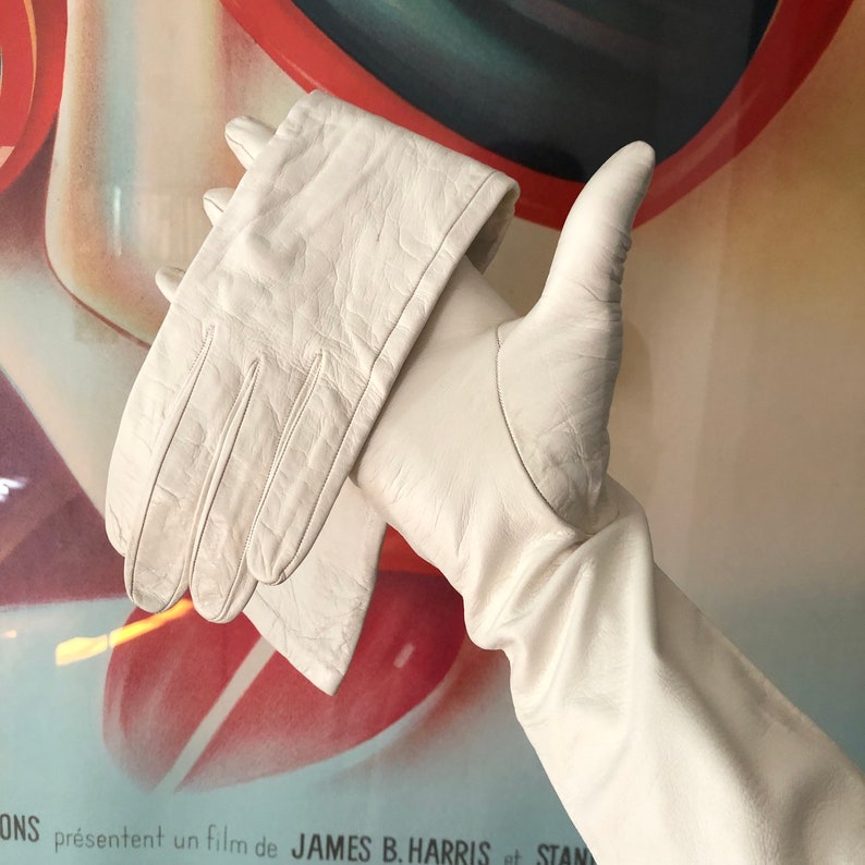 1950s NOS Christian Dior White Kid Gloves Opera Length Silk Etsy