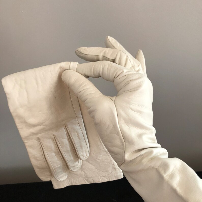 1950s NOS Christian Dior White Kid Gloves Opera Length Silk Etsy