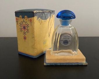 1920s Moiret Gardenia Perfume, Original Silk Box, Made in France/Antique Perfume Bottle/Collectible Perfume Bottle/Vintage Art Deco Perfume