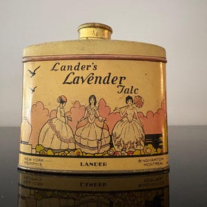 ビンテージ パウダー缶 ライラック TALC Yardley OLD ENGLISH LAVENDER Talc Talcum Powder Tin Vintage