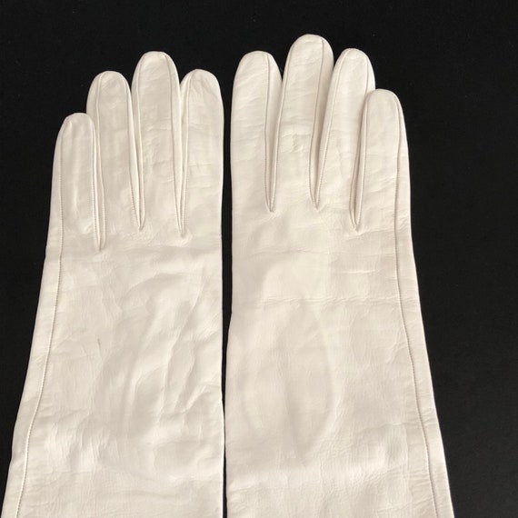 1950s NOS Christian Dior White Kid Gloves, Opera … - image 5