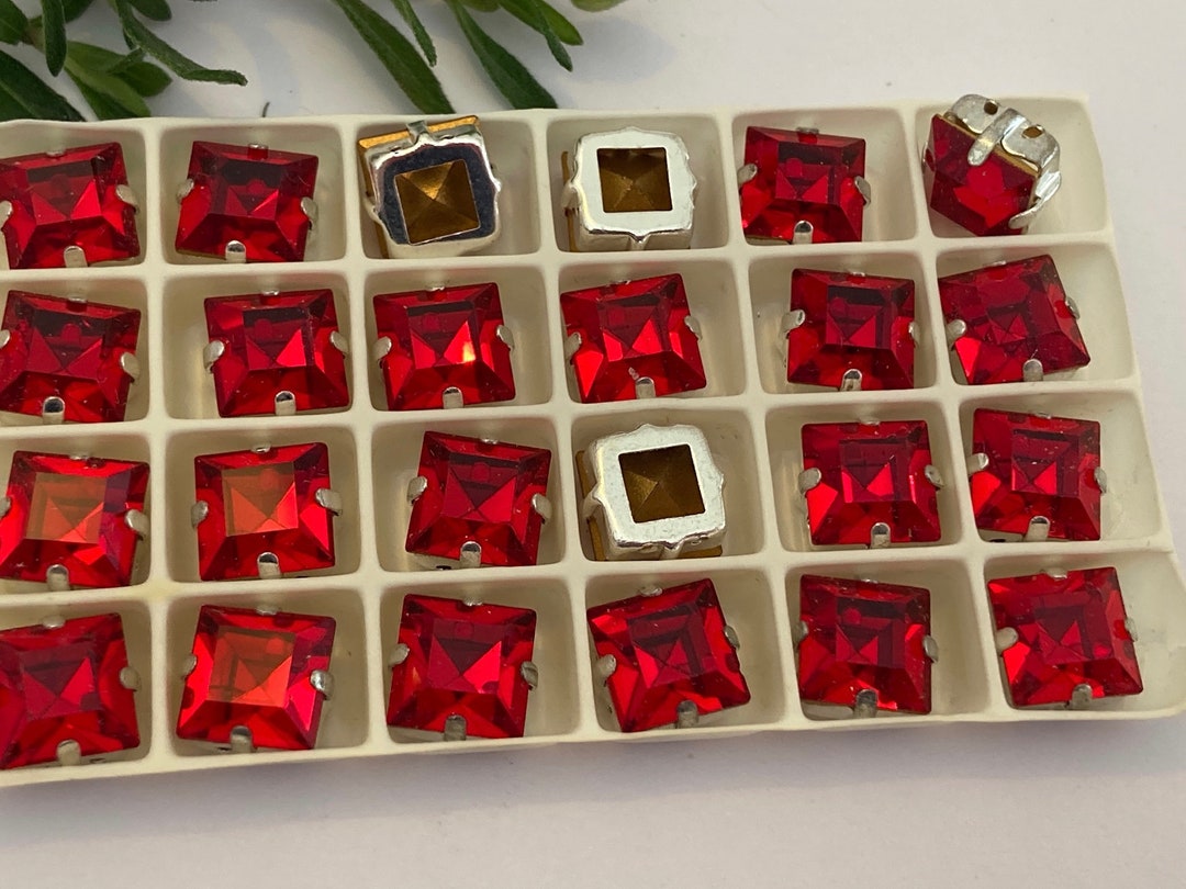 Swarovski Sew on Vintage Glass Square Foiled Rhinestone 4400 Etsy
