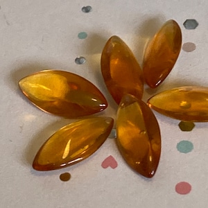 Vintage Rhinestones Navette 15x7mm Unfoiled Czech Pack of 12 Colour Option CRAFT Rare
