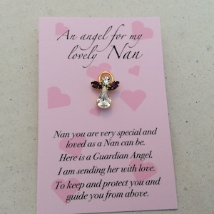 Beschermengel voor NAN Amethist Cadeaupresentatiekaart Revers Hoed Dasspeld Broche