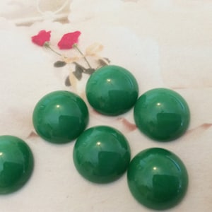 Vintage Swarovski #2094 Flatback Cabochon in Jade 13mm diameter Pack of 6