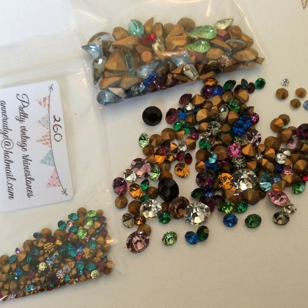 520 Vintage Swarovski Strass Schmuck Reparatur Brosche Craft gemischte Form Größe