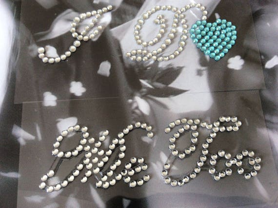 Set of "I Do" "Me Too" Crystal Rhinestone Wedding Stickers In 5 Colour Options 