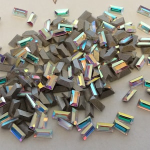 Baguettes Preciosa Czech in Crystal AB 5x2.5mm Foiled Pack 12 Handarbeit Reparatur
