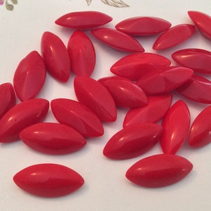 Vintage Rhinestones Navette 15x7mm Red Unfoiled Czech Pack of 12 CRAFT
