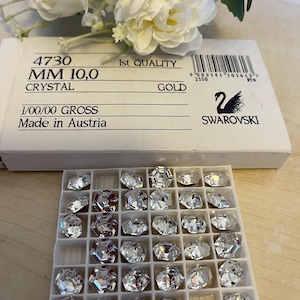 Swarovski #4730 Hexagon shape rhinestones Gold foiled Crystal 10mmREPAIR CRAFT