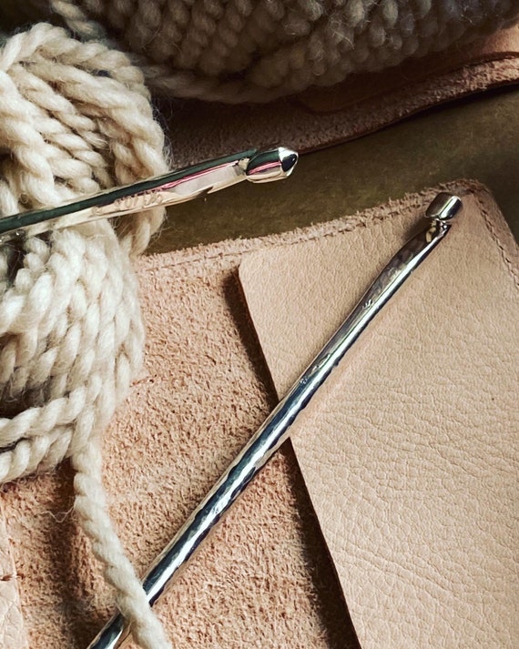 In-line Personalized Crochet Needle Sterling Silver Crochet Hook