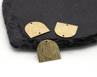 10 x Raw Brass Arch Connectors, Textured Brass Arch Connectors, Brass Earring Making Componets (C0482)