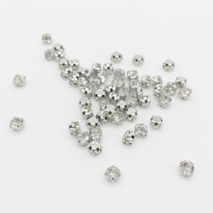 72pcs x 4.3mm, 4mm or 3.7mm Clear Crystal Sew On Rhinestone in Rhodium Base Crystal Montees Crystal Glass Chatons (3359)