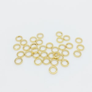 10 x 18K Gold Round Connectors, Gold Plated Linking Rings, Small Jewelry Links, Flat Round Connectors (3276)