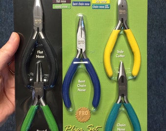 Beadsmith Jewellery Making Pliers Set of 5 Stainless Steel Lapjoint Pliers