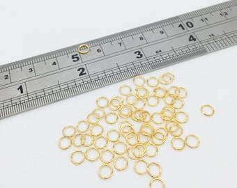 100 x 5mm 18K Gold Plated Brass Jump Rings, Gold Jewellery Linking Rings, Open Jump Rings