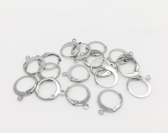 5 pairs x Stainless Steel Hoop Earrings, Small Earring Hoops, Silver Earring Wire 12mm Silver Tone Earring Hoops (1071)