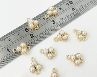 Vintage Japanese Pearl Bead Links 13mm 12 links