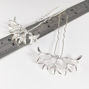 Silver Lily Flower Bobby Pins Bright Silver Hair Pins Flower Embellished Bobby Pins Hair Clip Base (3477)