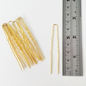 10 x Gold Bobby Pins Gold Hair Pins DIY Hair Pins 64mm Long (0714)