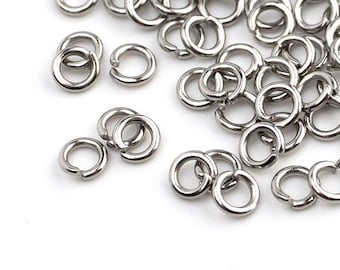 100 x 4x0.8mm Stainless Steel Jump Rings Silver Round Jump Rings Open Rings Stainless Steel Findings