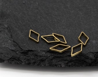 50 x Rhombus Connectors, Raw Brass Geometric Links, Brass Earring Links, Deltoid Earring Parts, 10x5mm, Brass Links, Brass Component (C0653)