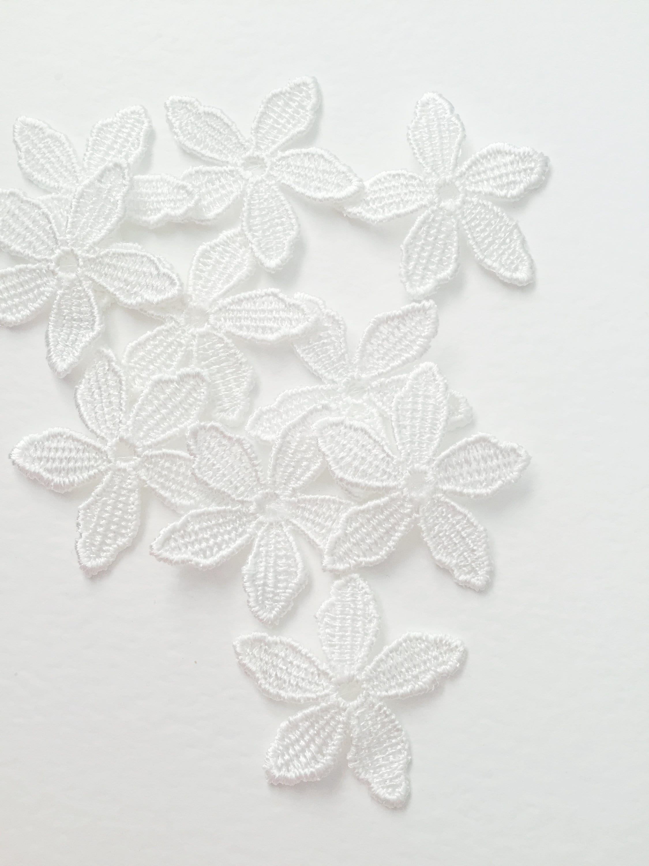 10 X Off-white Lace Flowers 3d Flowers Wedding Dress