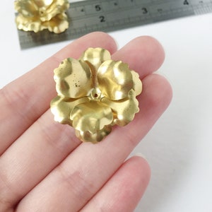 2 x 32mm Raw Brass Multi Petal Flower Beads, 3D Brass Flowers (0825)
