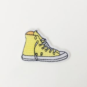 Yellow Sneaker Iron-on Patch, Embroidered Trainer Badge, Sneakers Embroidery, DIY Patch (P038)