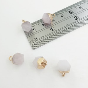1 x Tiny Rose Quartz Pendant, Minimalist Rose Quartz Pendant, Rose Quartz Charm (0433)