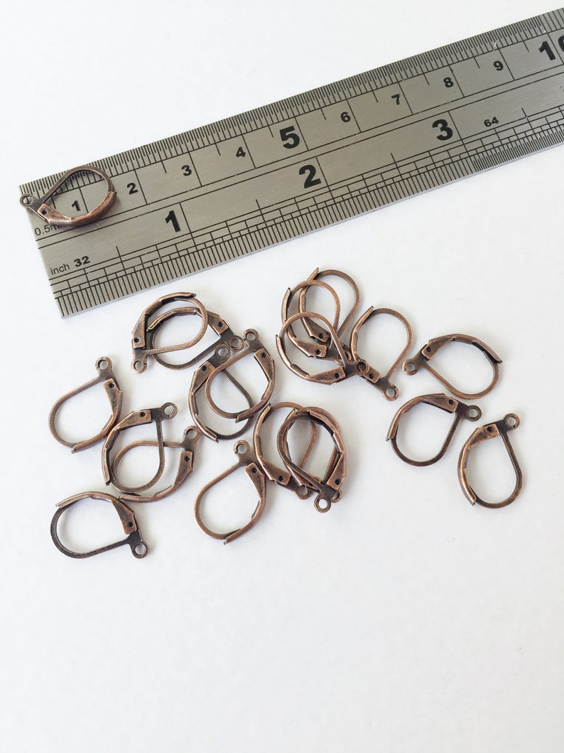 20 X Antique Copper Brass Leverback Earring Hooks Copper Etsy