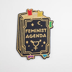 Feminist Agenda Iron-on Patch, Feminist Diary Badge,Embroidery Feminist Motif, DIY Gift Idea Patches for Denim Clothes Bags Trainers