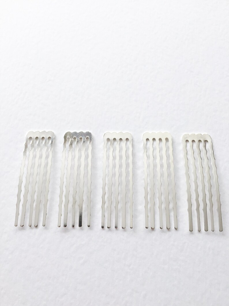 10 X Silver Hair Comb Small Hair Combs Rhodium Hair Combs Hair Etsy