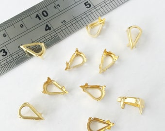 24 x 8x13mm Gold Tone Brass Setting for Pear Cut Stones Claw Setting for Crystals Rhinestones (3445)