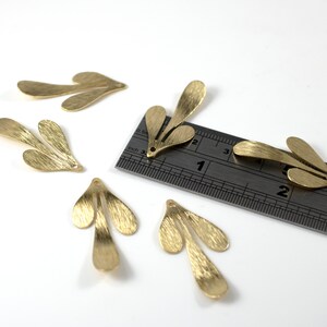 4 x Raw Brass Textured Leaf Pendant, Textured Leaf Charms, Jewelry Findings, Earrings Parts, Brass Leaf Charms, Brass Pendants (C0092)