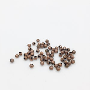 300 x Tiny Antique Copper Round Spacer Beads, 4mm (4113)